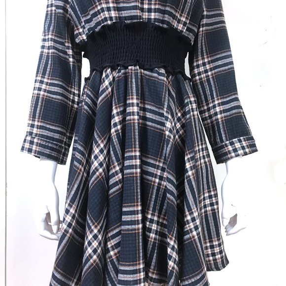 NWT Kayla Paris Smock Waist Plaid Dress - Picture 7 of 12